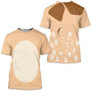 Chili Heeler Tan and White Dog Print T-Shirt for costume!